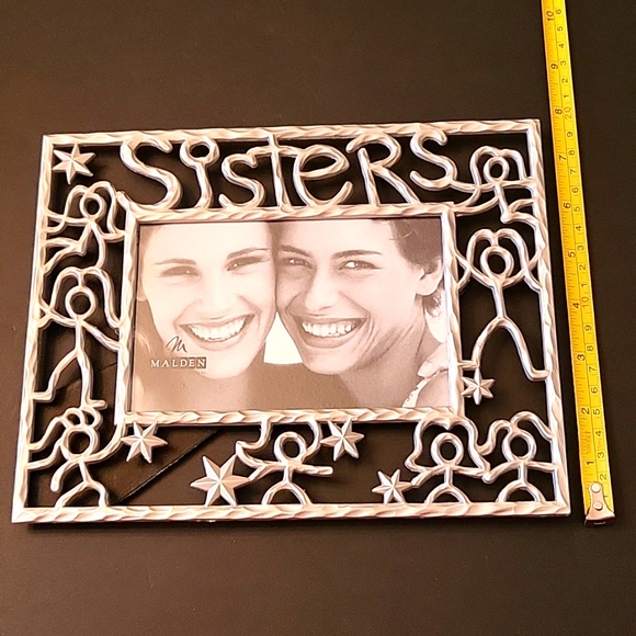 NEW Malden "Sisters" Brushed Silver-tone Photo Frame, Figures, 4" x 6" - Picture 5 of 8